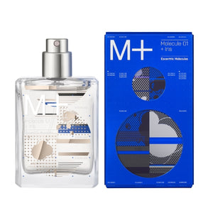Escentric Molecules - Molecule 01+ Iris Travel Spray Refill mit transparentem Flakon und markanter blauer Verpackung
