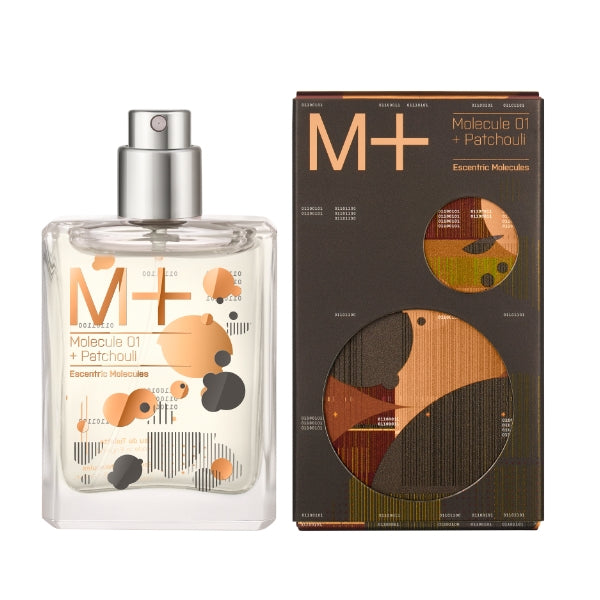 Escentric Molecules - Molecule 01+ Patchouli Travel Spray Refill mit klarem Flakon und dekorativer Verpackung