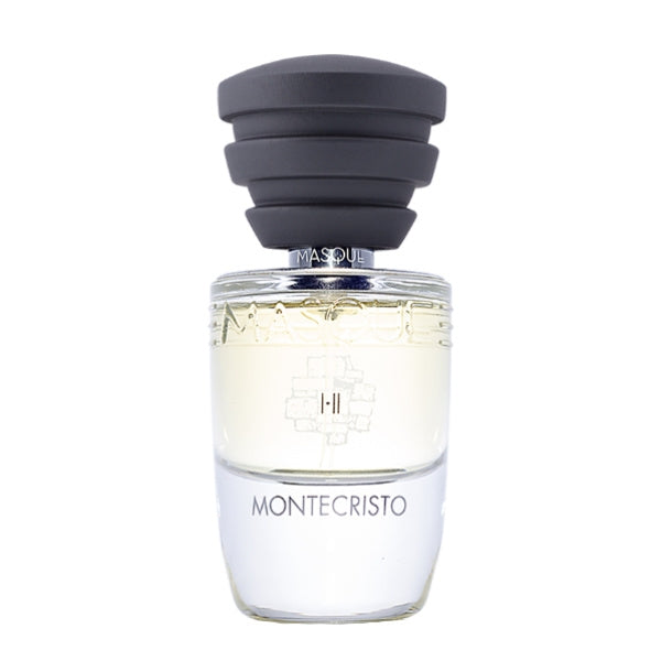 Masque Fragranze - Act I-II - Montecristo Flakon mit klarem Glas und markant geschwungenem dunkelgrauem Verschluss