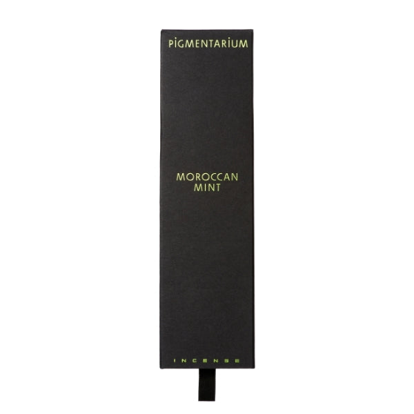 Pigmentarium - Räucherstäbchen - Moroccan Mint in schlichter schwarzer Verpackung mit goldenem Schriftzug und Zugband