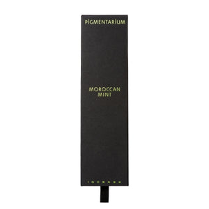 Pigmentarium - Räucherstäbchen - Moroccan Mint in schlichter schwarzer Verpackung mit goldenem Schriftzug und Zugband