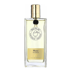 Nicolaï - Musc Intense Parfumflakon mit klarer Form und goldfarbenem Verschluss in schlicht-elegantem Design