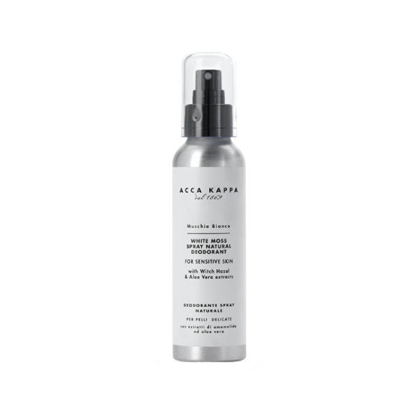 Acca Kappa - Muschio Bianco - Natural Deodorant Spray alkoholfrei mit pflegenden Extrakten für empfindliche Haut