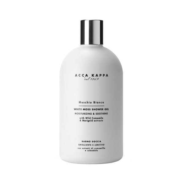 Acca Kappa - Muschio Bianco - Bath & Shower Gel in weißer Flasche mit pflegender Formel und sanfter Reinigung der Haut