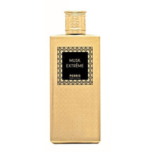 Perris Monte Carlo - Musk Extrême edler goldener Flakon mit feiner Ornamentprägung und elegantem schwarzem Etikett