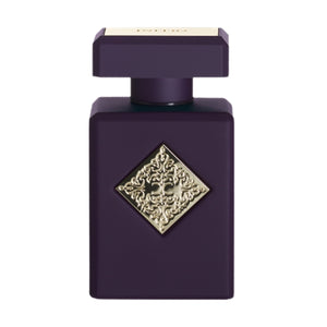 Initio - Carnal Blend - Narcotic Delight Parfumflakon in tiefem Violett mit edlem goldfarbenem Ornament auf quadratischer Form