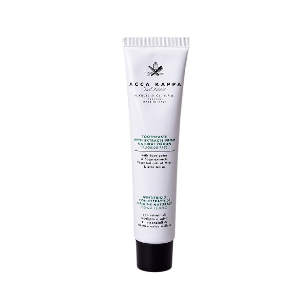 Acca Kappa - Natural Toothpaste fluoridfreie Zahnpasta mit Eukalyptus, Salbei, Minze und Sternanis für frischen Atem