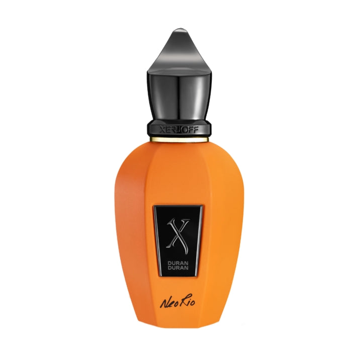 Xerjoff - Blends - Duran Duran - NeoRio / Orange Parfumflakon in lebendigem Orange mit schwarzem Deckel und elegantem Logo