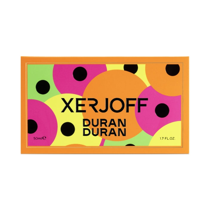 Xerjoff - Blends - Duran Duran - NeoRio / Orange Verpackung mit buntem, verspieltem Kreismuster in kräftigen Farben