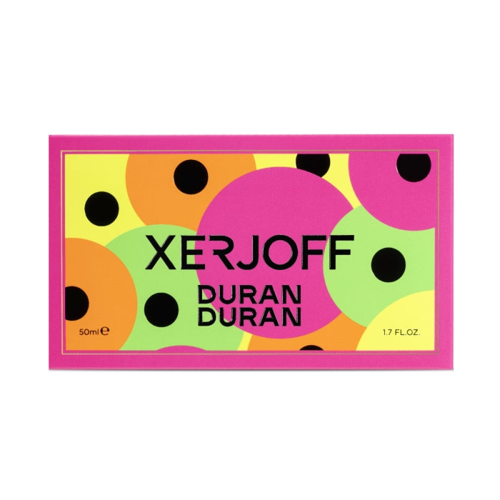Xerjoff - Blends - Duran Duran - NeoRio / Pink Verpackung mit buntem, verspieltem Kreisdesign in lebhaften Farben