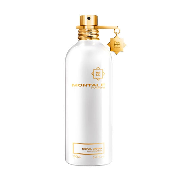 Montale - Nepal Aoud Parfumflakon in strahlendem Weiß mit goldfarbenen Details und elegantem, schlichtem Design