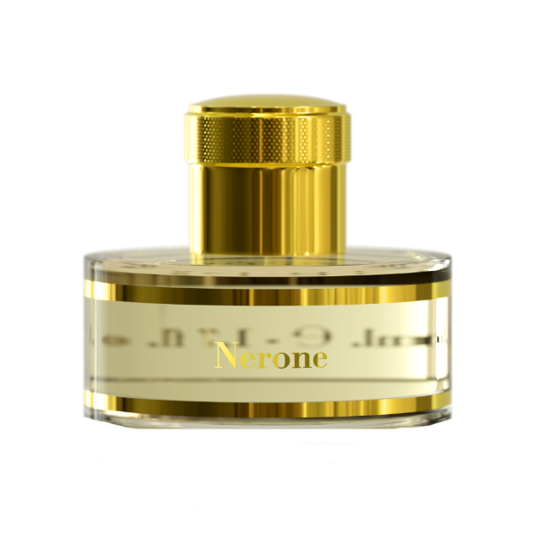 Pantheon Roma - Nerone Parfümflakon mit goldfarbenem Verschluss und transparentem Glas im eleganten Design