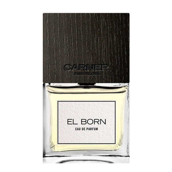 Carner Barcelona - El Born Parfumflakon mit klarem Glas und markantem dunklem Holzdeckel modern und elegant gestaltet
