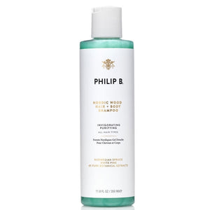 Philip B - Nordic Wood Hair & Body Shampoo in weiß-grünem Design für belebende Pflege von Haar und Haut