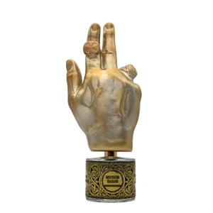Filippo Sorcinelli - Memento - Notre Dame notte di Natale goldene Hand mit Ornament und verziertem Sockel