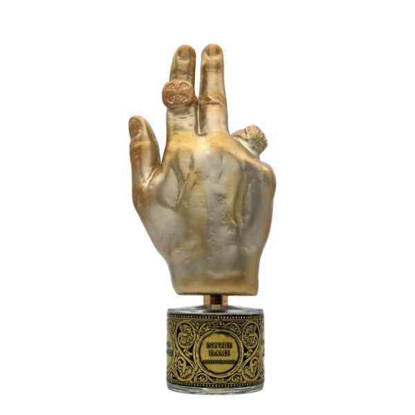 Filippo Sorcinelli - Memento - Notre Dame notte di Natale goldene Hand mit Ornament und verziertem Sockel