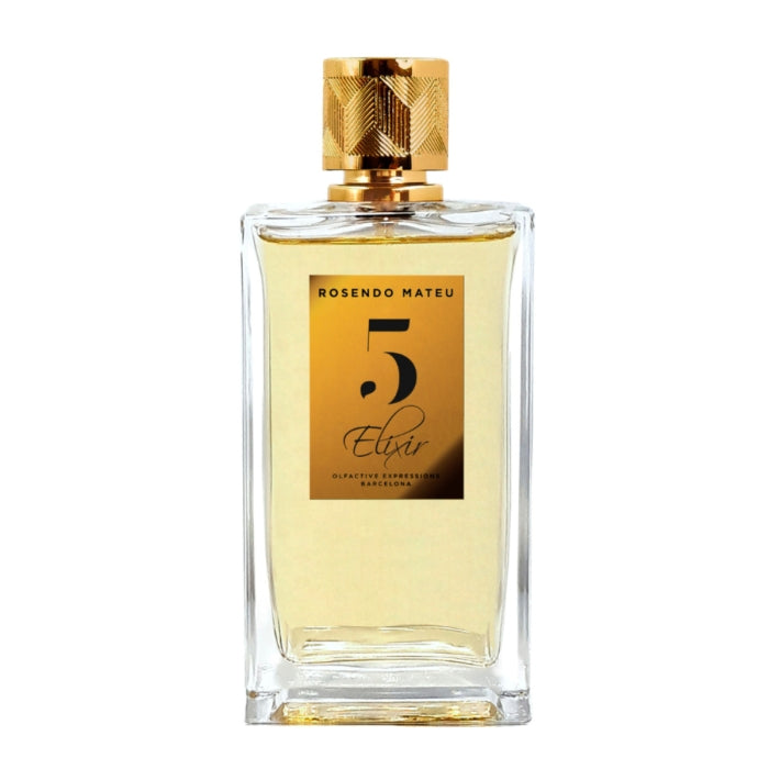 Rosendo Mateu - Olfactive Expressions - Nº 5 - Elixir Parfumflakon mit goldfarbenem Etikett und edlem Verschluss