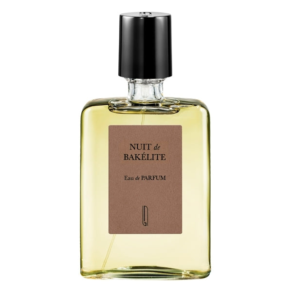 Naomi Goodsir - Nuit de Bakélite Parfumflakon mit klarem Glas und schlichtem Etikett vor weißem Hintergrund