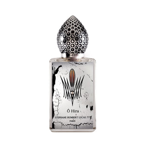 Stéphane Humbert Lucas 777 - Ô Hira Parfumflakon mit silbernem Design und ornamentaler Verschlusskappe elegant inszeniert