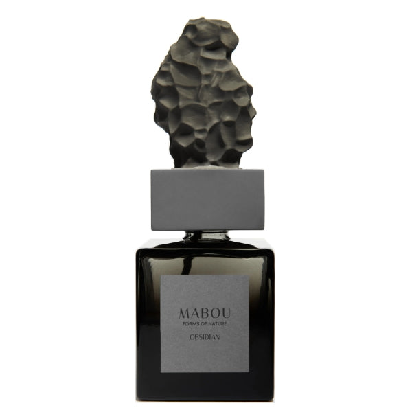 Mabou - Fragments of Gaia - Obsidian Duftskulptur mit handgegossener Lavaskulptur auf elegantem Flakon in dunklem Design