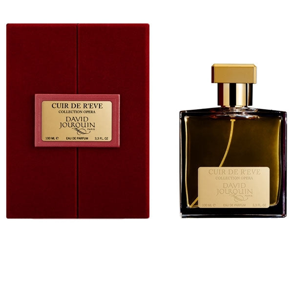 David Jourquin - Opera Collection - Cuir de R'Eve Parfumflakon mit goldfarbenem Verschluss und roter Samtverpackung