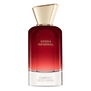 Fabbrica della Musa - Opera Infernal Parfümflakon mit dunklem Rot und elegantem, goldfarbenem Verschlussdesign