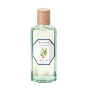 Carrière Frères - Orange Blossom - Citrus Dulcis - Raumspray im klaren Flakon mit Holzdeckel und Orangenblütenetikett