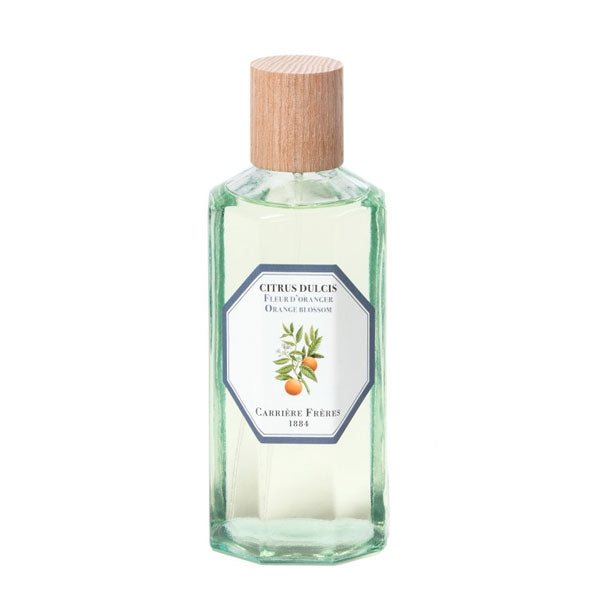 Carrière Frères - Orange Blossom - Citrus Dulcis - Raumspray im klaren Flakon mit Holzdeckel und Orangenblütenetikett