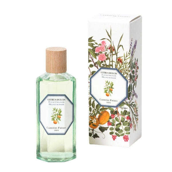 Carrière Frères - Orange Blossom - Citrus Dulcis - Raumspray mit floralem Design auf edler Verpackung und Holzdeckel