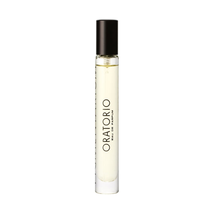 Pigmentarium - Oratorio Parfum-Roller mit klarem Glas und schwarzem Verschluss vor weißem Hintergrund