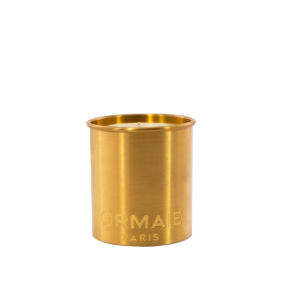Ormaie - 8 m² - Duftkerze in elegantem goldfarbenem Gefäß mit natürlichem Aroma aus Minze, Basilikum und Rosmarin
