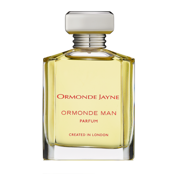 Ormonde Jayne - Ormonde Man Parfumflakon mit klarem Glas und hellgelber Flüssigkeit im zeitlosen Design