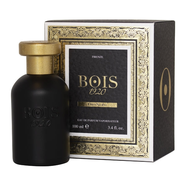 Bois 1920 - Oro Collection - Oro Nero eleganter schwarzer Flakon mit goldfarbenem Verschluss und dekorativer Geschenkverpackung