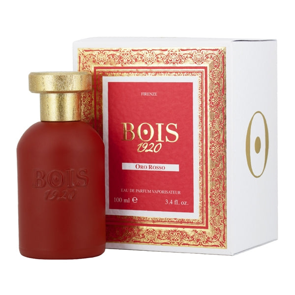 Bois 1920 - Oro Collection - Oro Rosso roter Flakon mit goldfarbenem Verschluss und dekorativer Geschenkverpackung