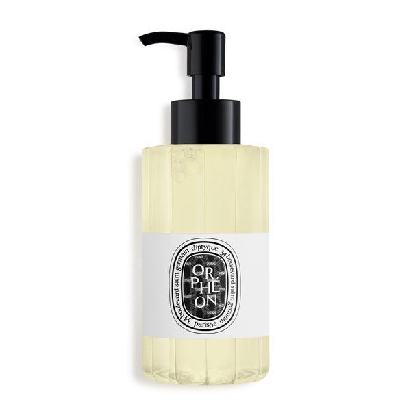 Diptyque - Orpheon - Cleansing Hand & Body Gel in transparenter Flasche mit schwarzem Spender und minimalistischem Etikett