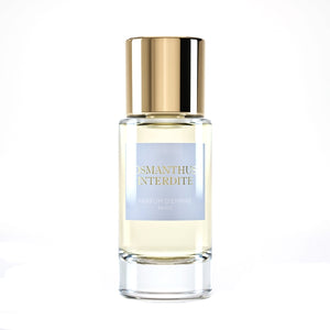 Parfum d'Empire - Osmanthus Interdite Duftflakon mit goldfarbenem Verschluss und klarer Flüssigkeit vor hellem Hintergrund