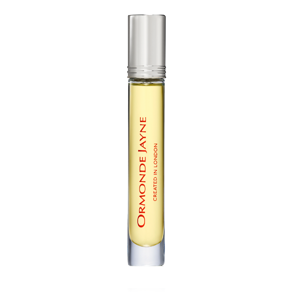 Ormonde Jayne - Osmanthus schlanker Parfümroller mit klarem Glas und blassgelber Flüssigkeit im minimalistischen Design