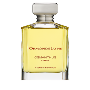 Ormonde Jayne - Osmanthus Parfümflakon mit klaren Linien und goldenem Inhalt in elegant schlichtem Design