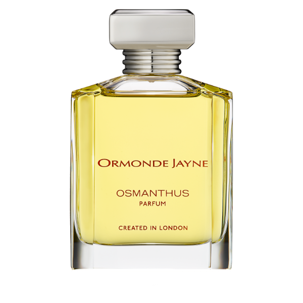 Ormonde Jayne - Osmanthus Parfümflakon mit klaren Linien und goldenem Inhalt in elegant schlichtem Design