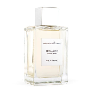 Officina delle Essenze - Osmarine klarer Flakon mit silbernem Verschluss und edlem Design vor weißem Hintergrund