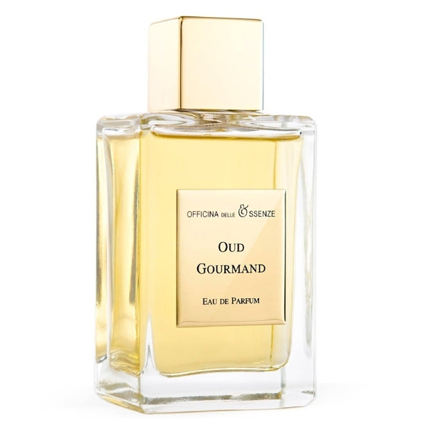 Officina delle Essenze - Oud Gourmand Parfumflakon mit goldfarbenem Verschluss und elegantem rechteckigem Design