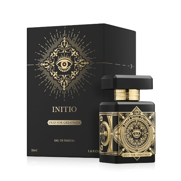 Initio - Black Gold Project - Oud for Greatness Parfum mit schwarzem Flakon und goldverziertem, mystischem Design
