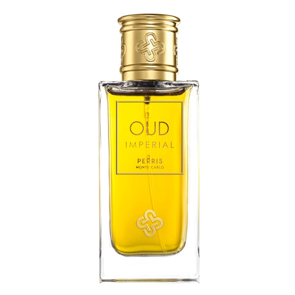 Perris Monte Carlo - Oud Imperial - Extrait de Parfum mit goldenem Verschluss und gelbem Duftöl im klaren Glasflakon