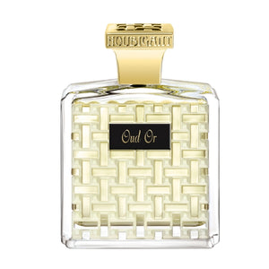 Houbigant - La Collection Orientale - Oud Or präsentiert eleganten Flakon mit goldfarbenem Verschluss und gewebtem Muster