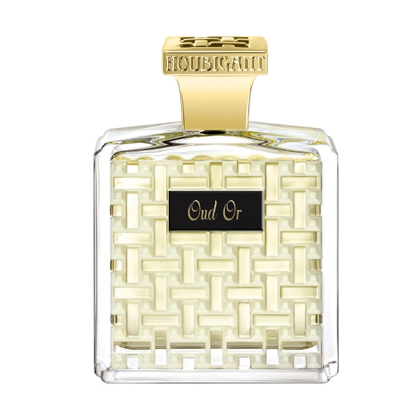 Houbigant - La Collection Orientale - Oud Or präsentiert eleganten Flakon mit goldfarbenem Verschluss und gewebtem Muster