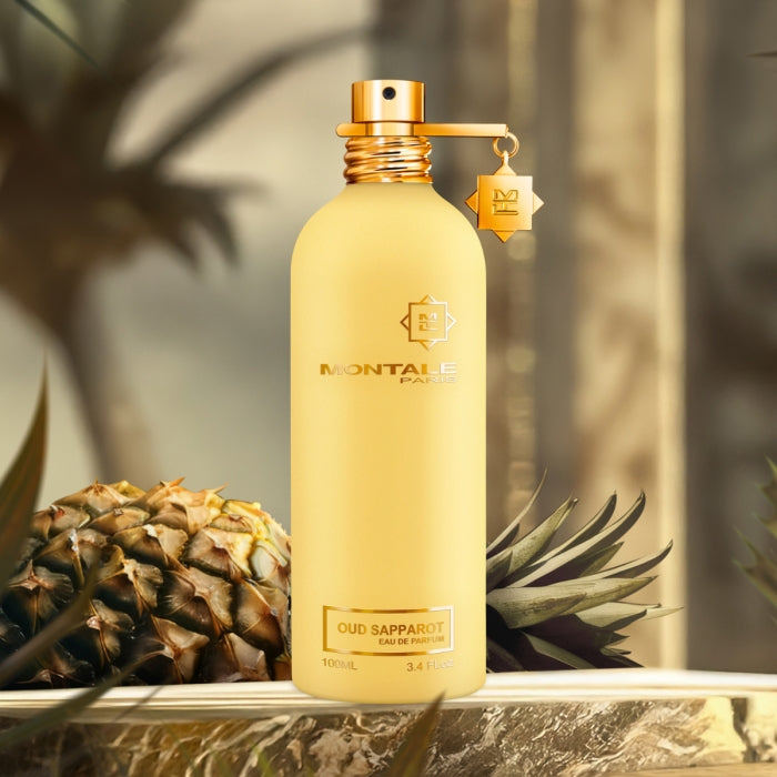 Montale - Oud Sapparot im matten gelben Flakon mit exotischer Ananasnote und elegantem goldfarbenem Verschluss