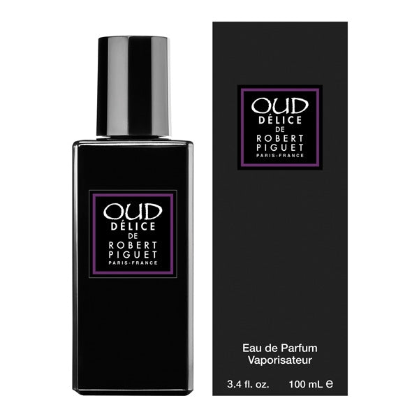 Piguet - Oud Délice edler schwarzer Parfumflakon mit schlichtem Design und passender eleganter Verpackung