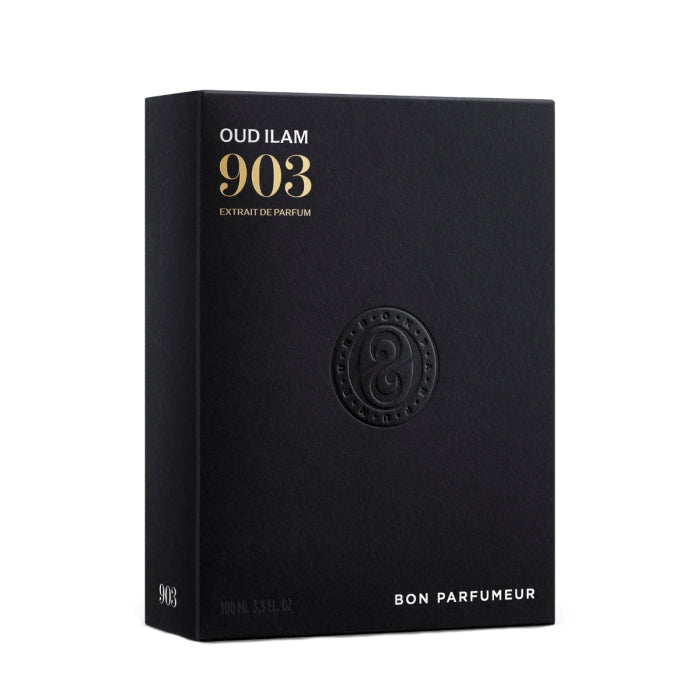 Bon Parfumeur - Les Extraits - 903 Oud Ilam schwarze elegante Verpackung mit goldener Prägung und Logo in der Mitte