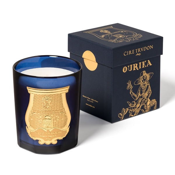 Trudon - Les Belles Matières - Ourika - Duftkerze mit elegantem dunkelblauem Glas und würzig-sinnlichem Irisduft