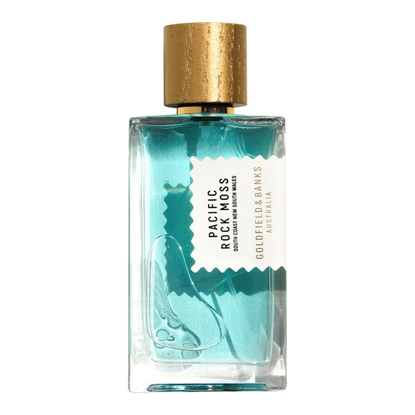Goldfield & Banks - Native Collection - Pacific Rock Moss Parfumflakon mit aquatischer blauer Flüssigkeit und goldfarbenem Verschluss